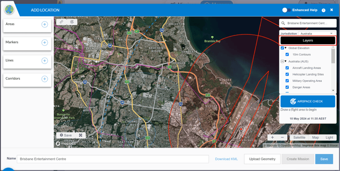 layers button on the right hand side to select more or less layers on the map