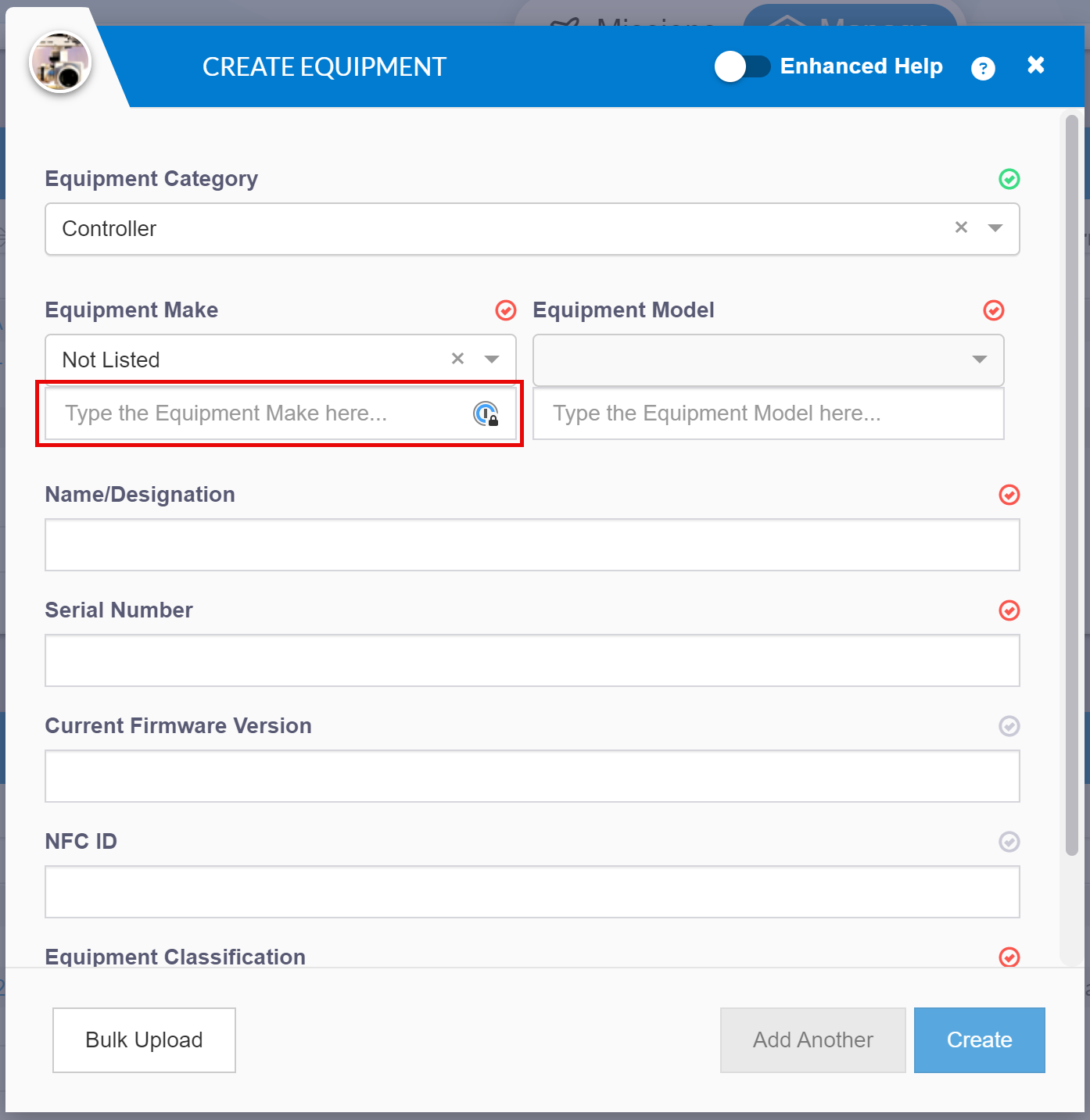 How to add Equipment