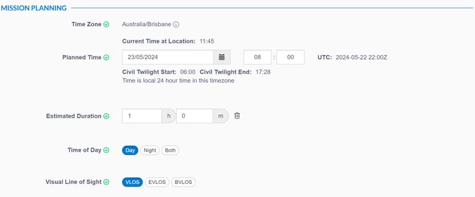 showing the first part of the mission planning